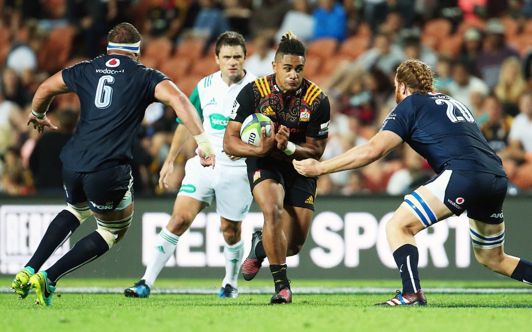 Second five Johnny Faauli in action for the Chiefs.