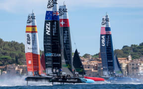 New Zealand boat involved in racing off Saint-Tropez during 2022 SailGP