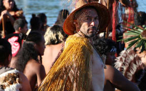 Waka launch from Te Tii Beach.