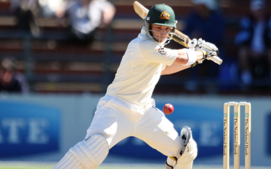 Phil Hughes in Action for Australia at the Basin Reserve, 2010.