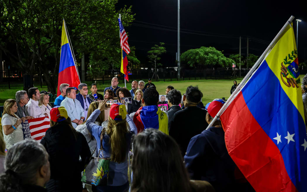 A protest against the government of Venezuelan President Nicolas Maduro in Doral, Florida, on 10 January, 2025.