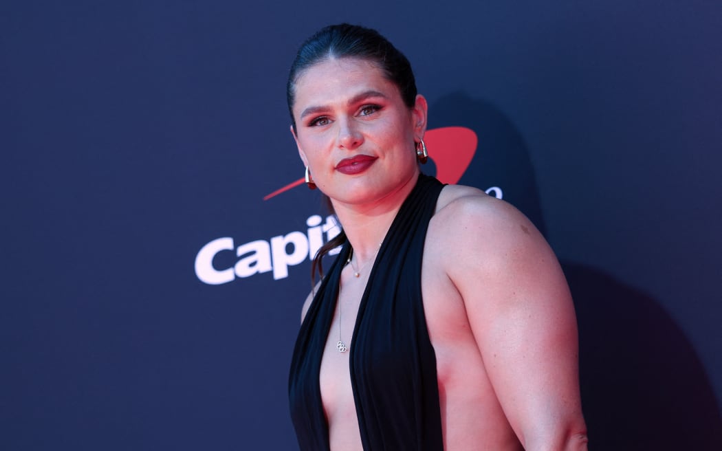 US rugby player Ilona Maher attends the 2025 ESPY awards at the Dolby Theatre in Hollywood, California on July 16, 2025. (Photo by VALERIE MACON / AFP)