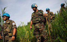 UN peacekeepers on patrol around the village of Katoyi in Masisi territory in the Democratic Republic of the Congo's North Kivu province.