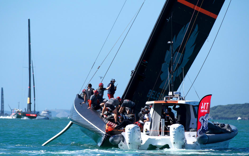 INEOS Team UK have problems in the  America's Cup World Series in Auckland.