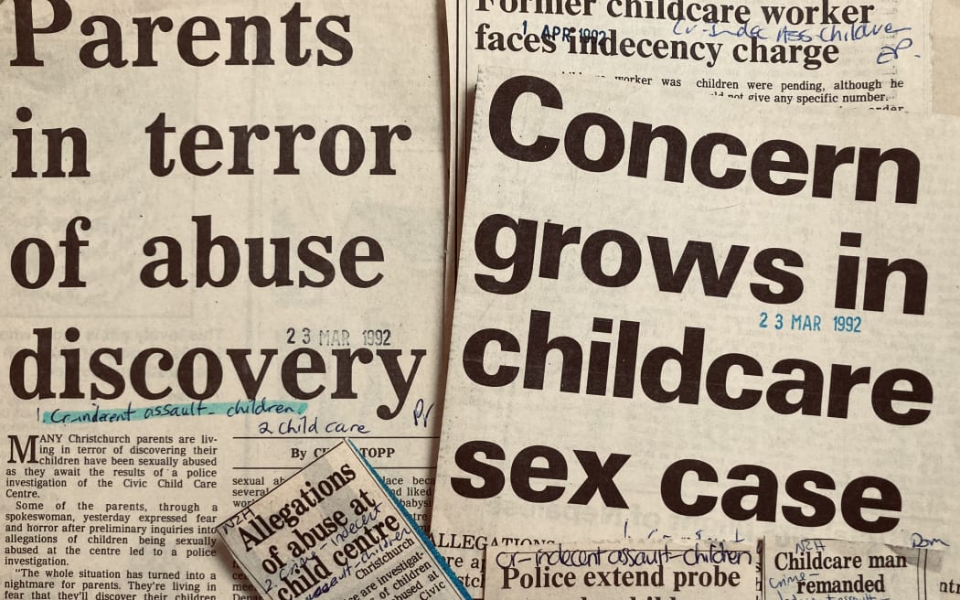 Newspaper clippings covering the Civic Creche case
