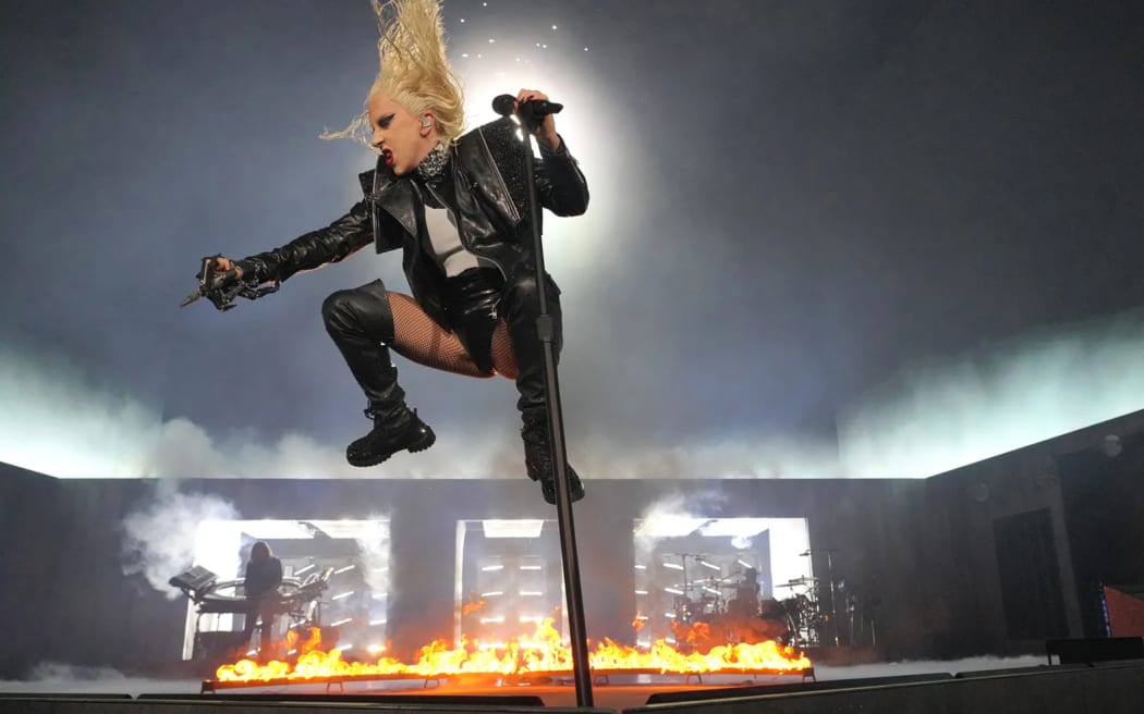Lady Gaga performs in the 2024 concert film Gaga Chromatica Ball