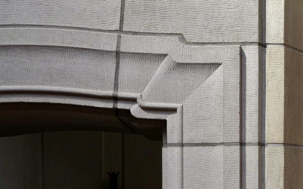 Stonework above door