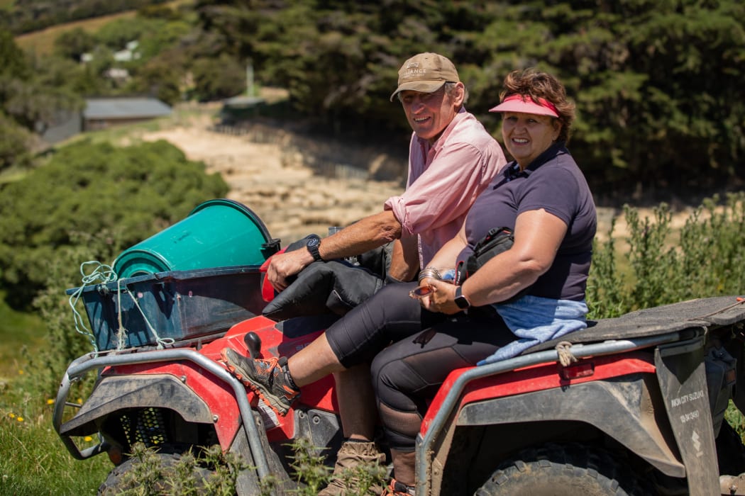 John and Carol Masefield have been using the same farm track to take rubbish out and bring groceries home, which is a 25-minute quad bike trip one-way.