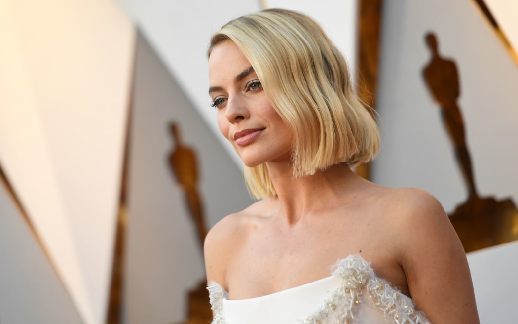 Actress Margot Robbie arrives for the 90th Annual Academy Awards.