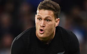 Halfback Tawera Kerr-Barlow during the All Blacks World Cup match against Namibia, 2015.