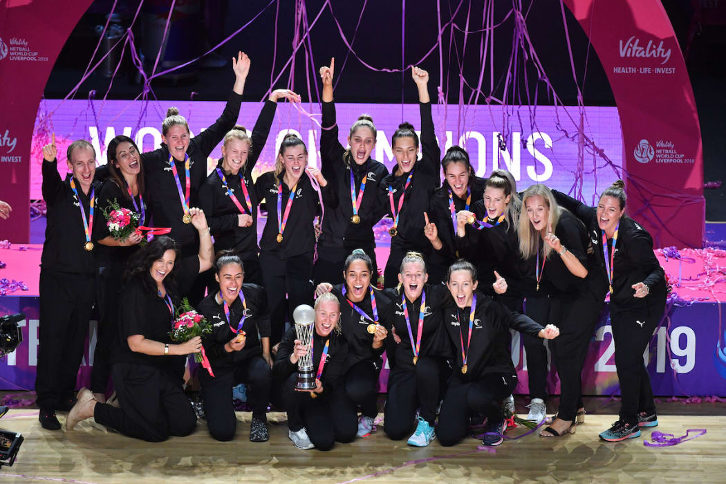 Silver Ferns at the Netball World Cup ceremony