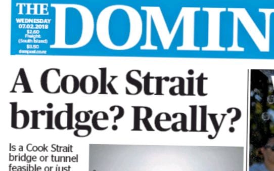 An inter-island link suddenly surges onto the front page of the capital's daily.