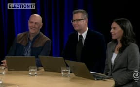 Political commentators with Guyon Espiner