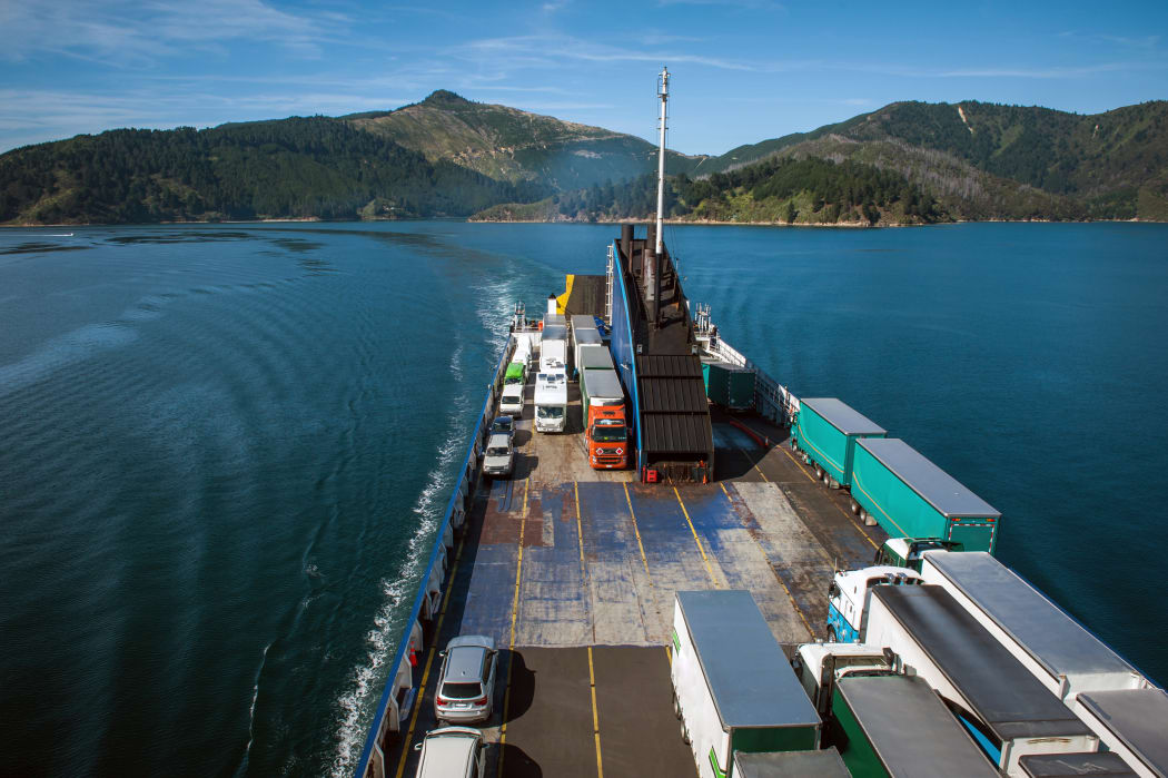 Cars and trucks arriving on the ferry from Wellington to Picton (file photo)