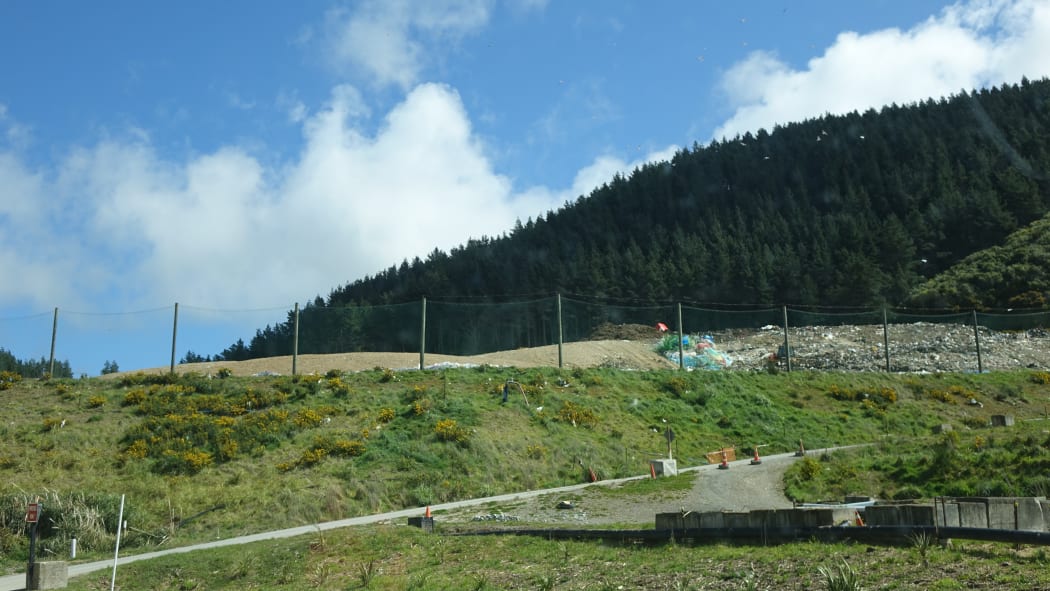 The tipface at Spicer Landfill, behind Tawa in Wellington's northern suburbs.