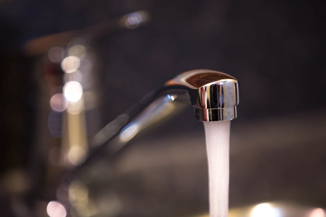 Water running from a tap