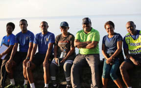 Members of the Fiji police force having their fitness tested