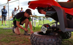 Will Taylor competing yesterday in the quad bike module.