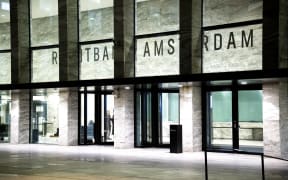 This photograph shows the Rechtbank's criminal courthouse where five suspects accused of violence against Maccabi Tel Aviv football supporters are on trial in Amsterdam on December 11, 2024. - The trial of five men on trial for violence against Israeli football fans in November began on December 11, 2024, in a Dutch court. The suspects, aged between 19 and 32, will appear successively before a panel of three judges at an Amsterdam court. Two other suspects are due to appear the next day. (Photo by Nick Gammon / AFP)