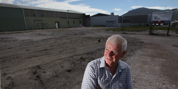 Ray Cook at the site of his commercial development on Lake Road.