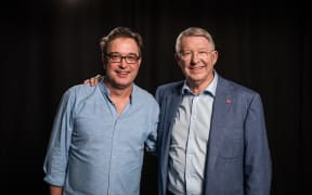 Jason Ferguson (L) with his father Sir Alex Ferguson