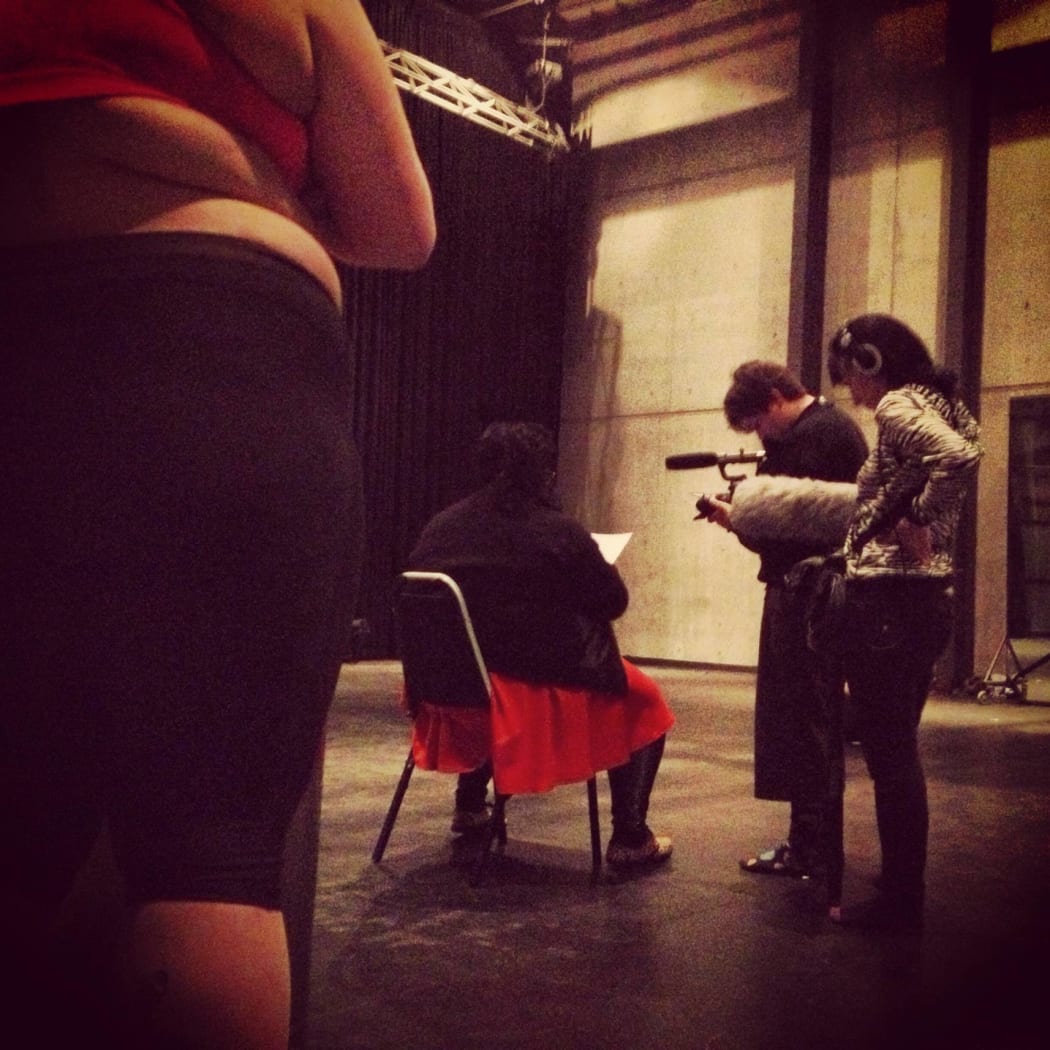 On set photo filming for Kelli Jean Drinkwater's documentary Aquaporko