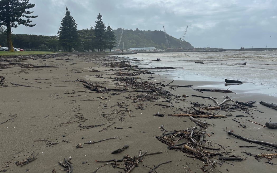 Slash on Waikanae Beach.