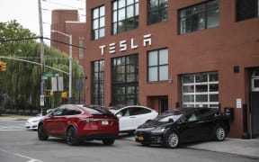 A Tesla dealership in Red Hook, Brooklyn, August 7, 2018 in New York City. Elon Musk told Tesla employees he is considering taking the electric car company private. Shares of Tesla rose over 10 percent after the announcement.