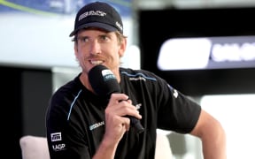 Black Foils driver Peter Burling at the New Zealand SailGP media conference.