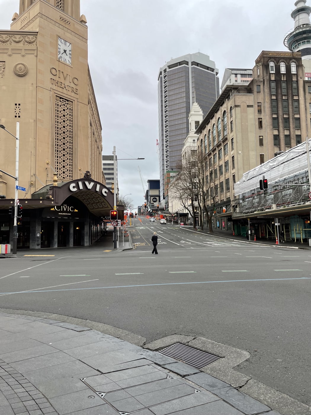 Downtown Auckland at the beginning of the Level 4 lockdown in August.