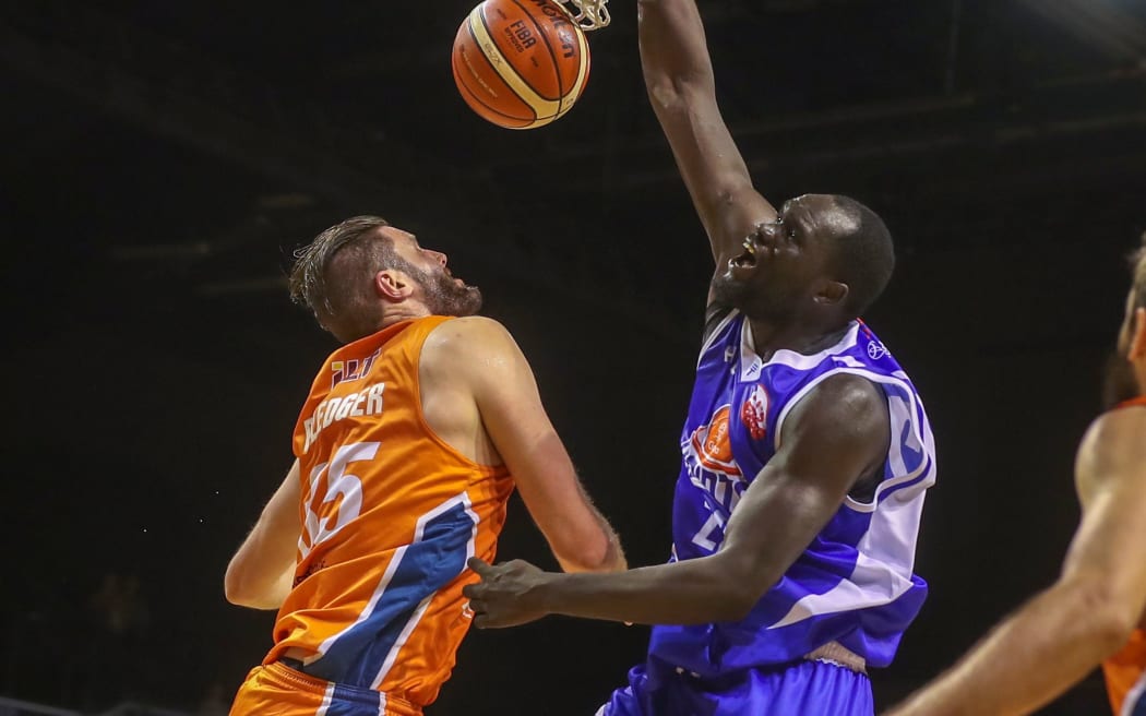 Majok Majok in action for the Wellington Saints.
