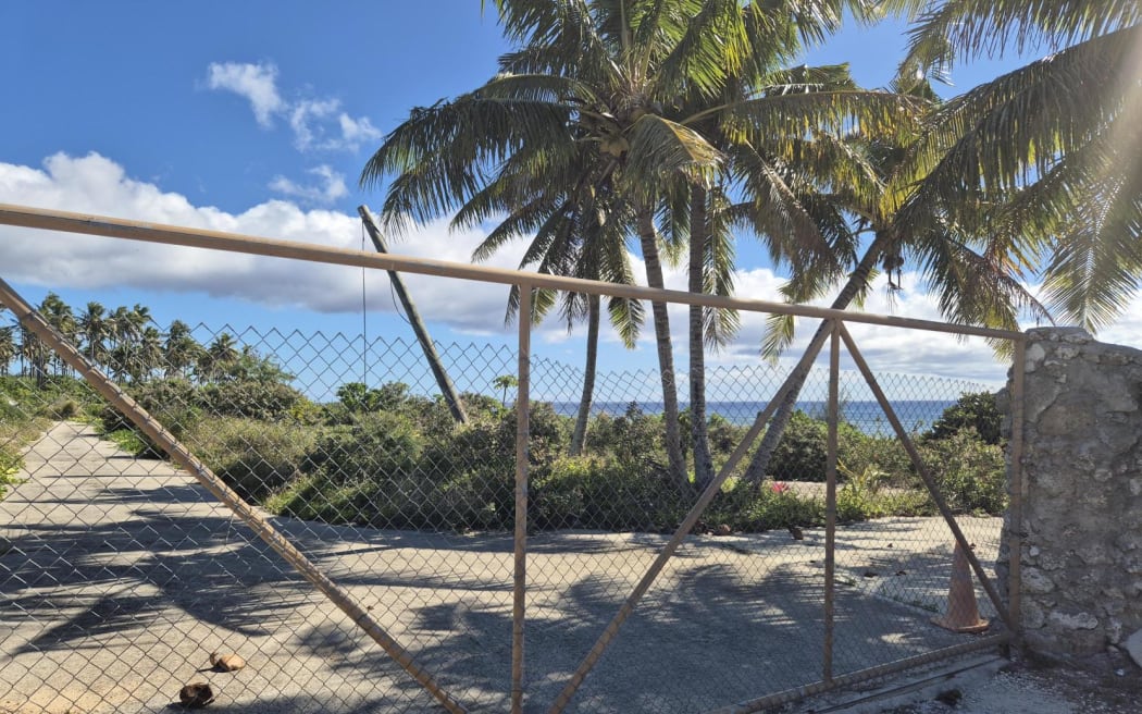 A derelict resort, which was smashed in a tsunami.