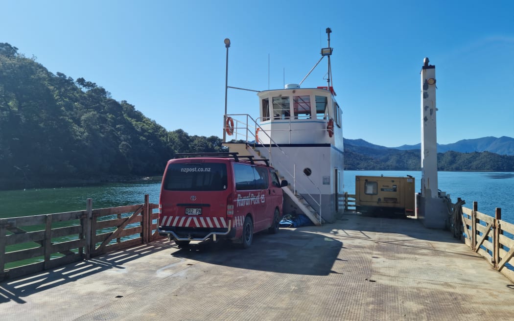 A Rural Post van on a Johnson's Barge headed for Havelock.