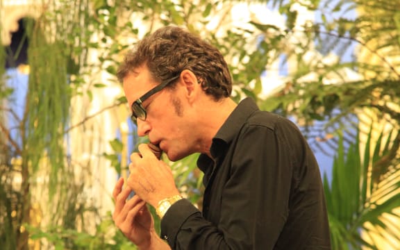 Rob Thorne playing taonga pūoro