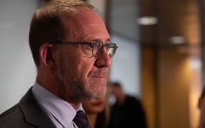 Andrew Little speaks to media