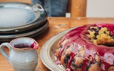 Blueberry and Coconut cake with Magical Blueberry Glaze