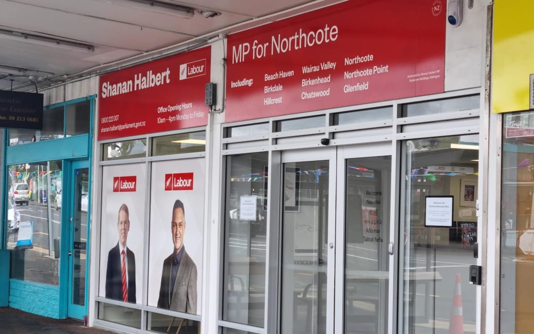 Labour's Shanan Halbert's electorate office in Birkenhead on Auckland's North Shore.