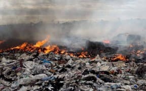 Vunato Rubbish Dump in Lautoka ablaze.