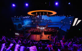 The wraparound screens at the Blizzard Arena.