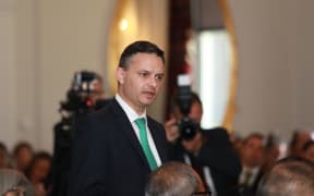 Green leader James Shaw makes his affirmation.