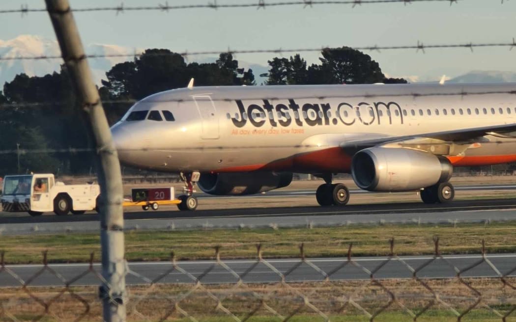 A Jetstar aircraft slid off the runway at Christchurch Airport on arrival on 31 May, 2024.