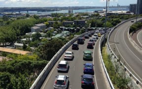 Traffic banked up in Auckland.