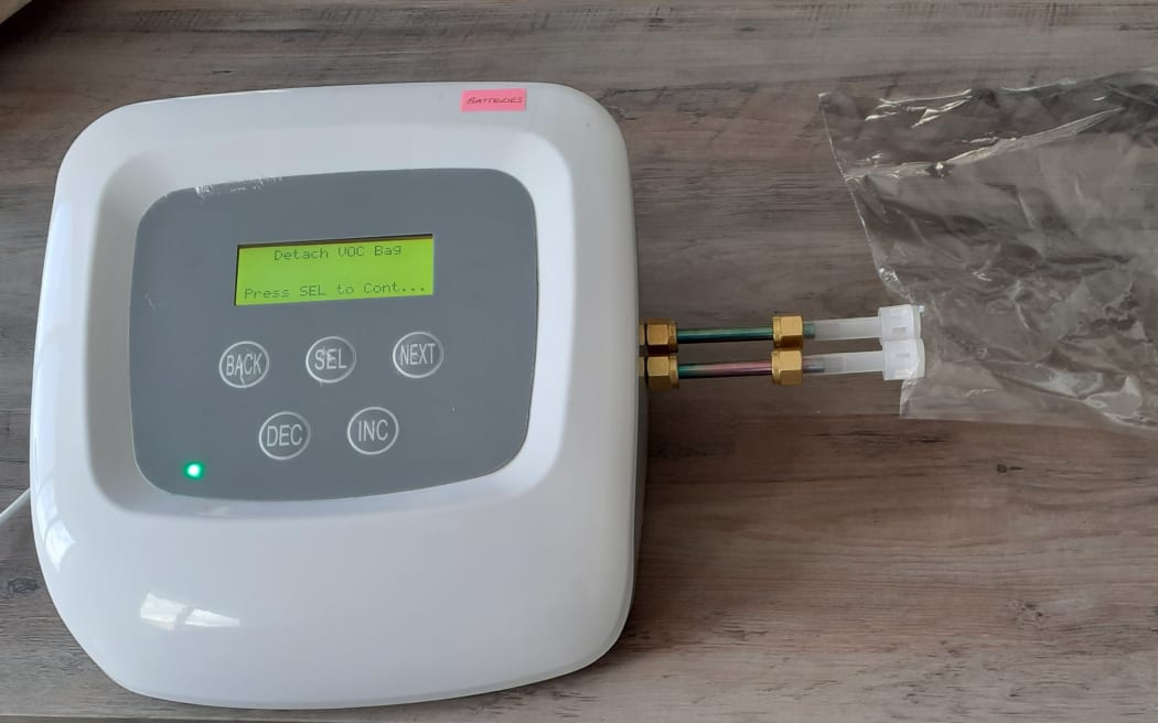 One of the breath test devices being used in the bowel cancer trial