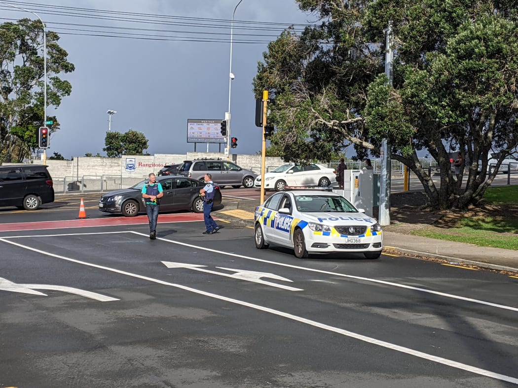Police in Murrays Bay where officers had found a suspicious item while searching a house.