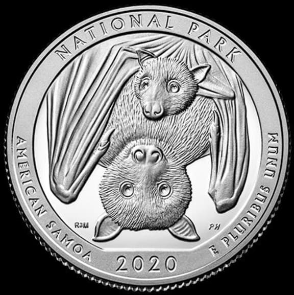 The new US coin with an image of the American Samoa fruit bat, or Pe'a.