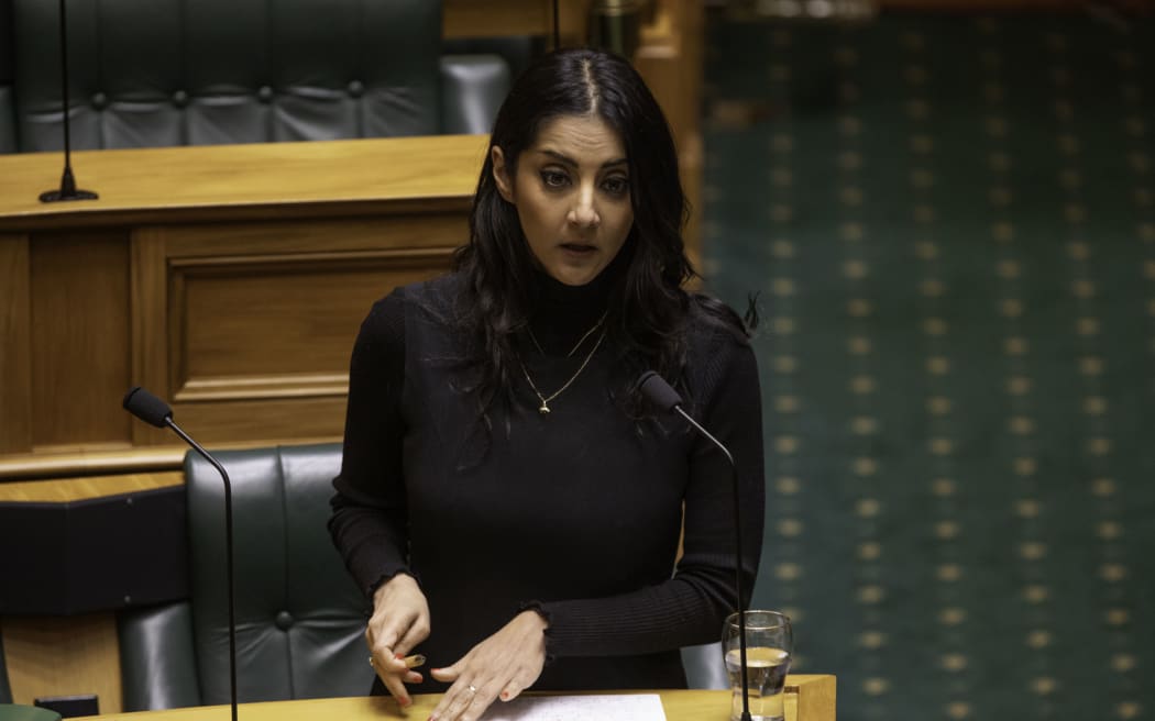 Green Party MP Golriz Ghahraman at the censure of National MP Tim van de Molen