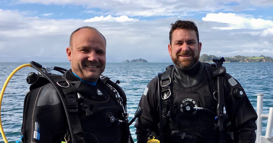 Ecologist Dr Kay Vopel (left) and AUT technician and skipper Evan Brown.