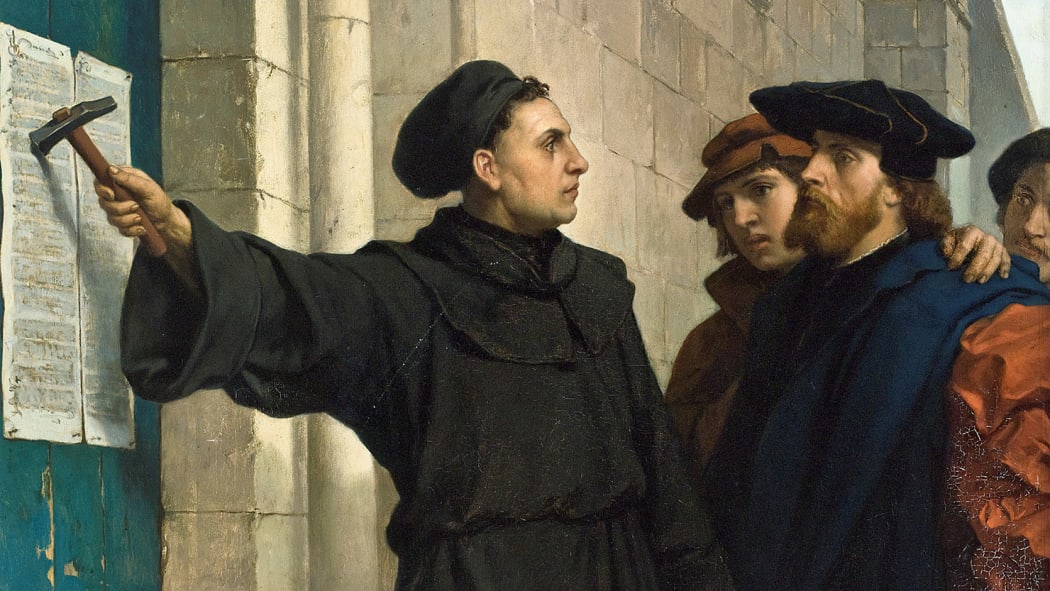 Luther posting his 95 theses in 1517. Painting by Ferdinand Pauwels (1830-1904)