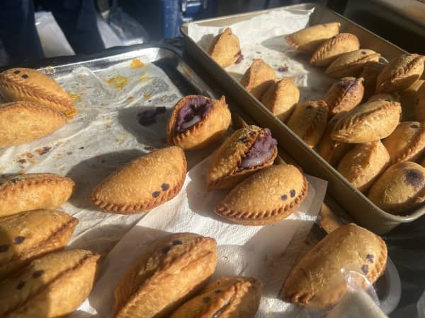 A photo of a few ube empanadas from The Caramella Bakery.