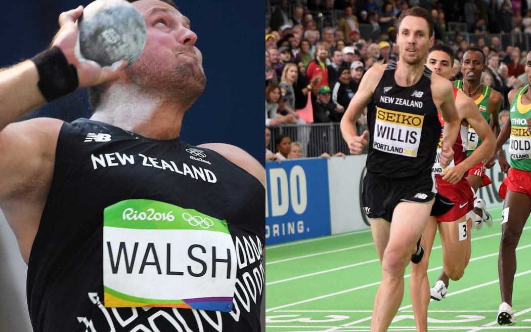Tom Walsh, left, is competing in the shot put final, while Nick Willis is to run in the 1500m final.